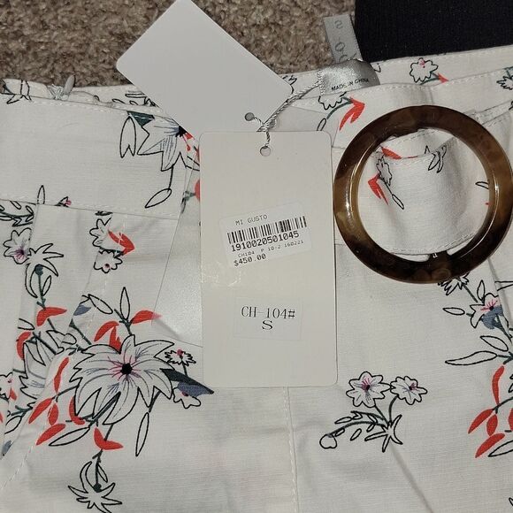 NWT Shun Bo CH-104 Mi Gusto High Rise Dressy Mom Shorts Pantalones Outfit Size S - Picture 9 of 10